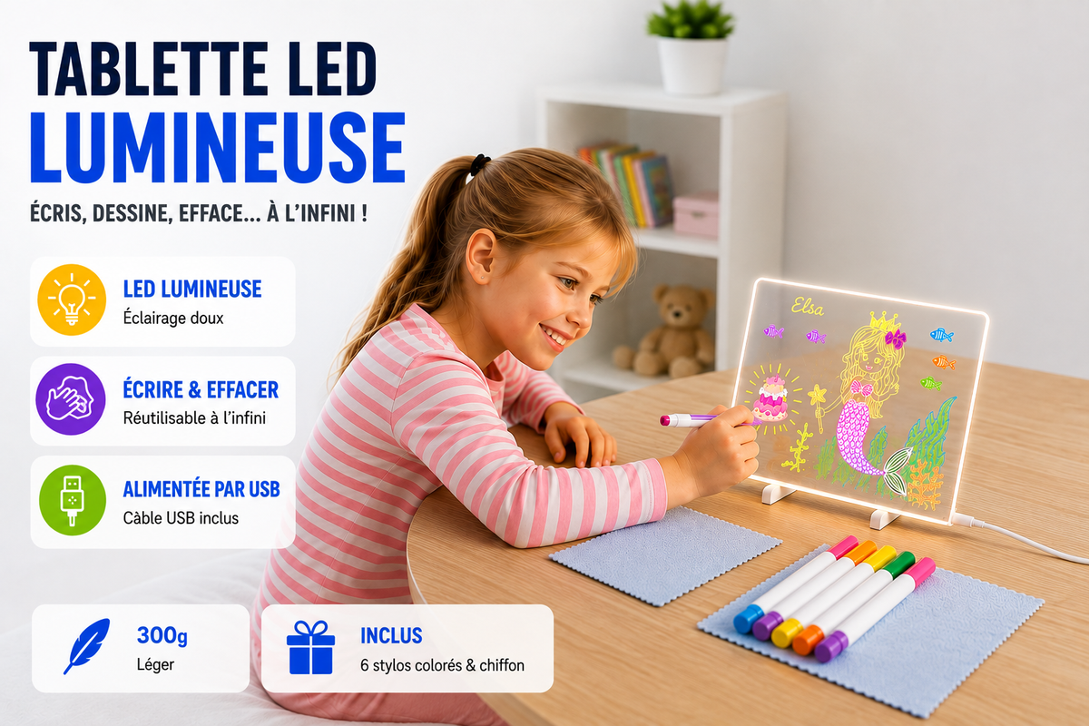 Tablette Lumineuse LumiPad – Dessin Lumineux pour Enfants